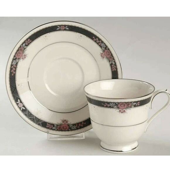 Noritake Ivory China ETIENNE Pattern Cup & Saucer Set Made In Japan 6 available - Picture 1 of 4
